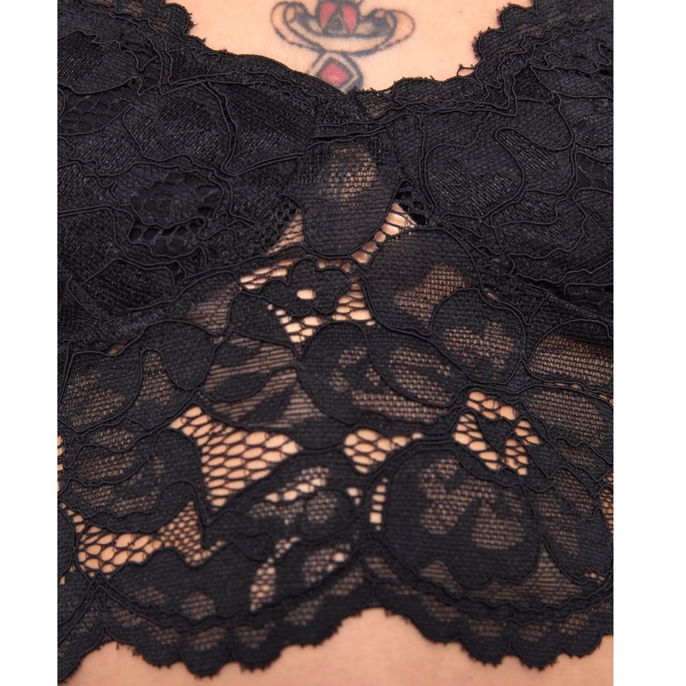NWT Zara Blogger Fave Black Lace Crop Top - Picture 5 of 8